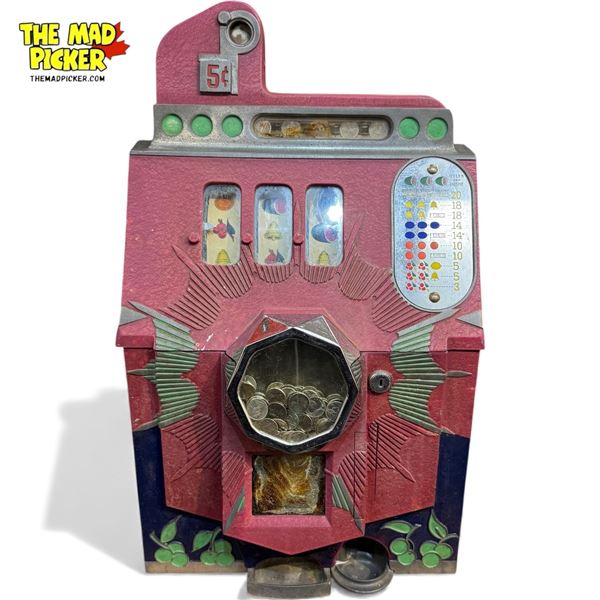 Vintage Table Top 5 Cent Mills Slot Machine