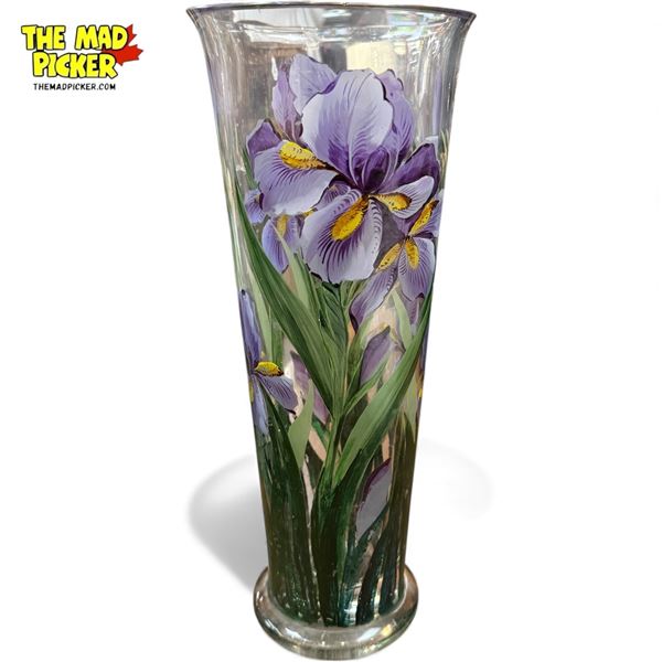 Large Hand Painted Vase With Floral Motif