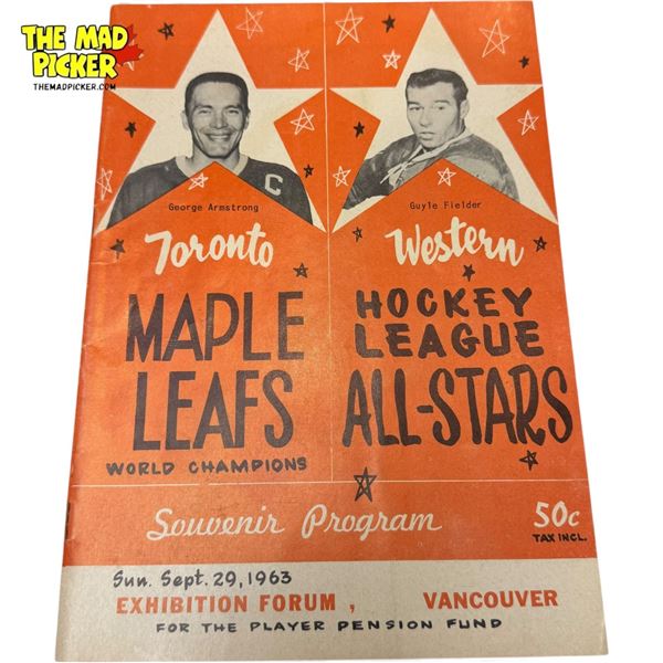 1963 Toronto Maple Leafs & Western Hockey League All Stars Program