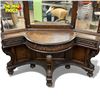 Image 2 : Vintage Triple Mirror Carved Oak Vanity