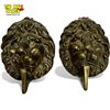 Image 1 : Pair Of Brass Lions Head Door Knockers