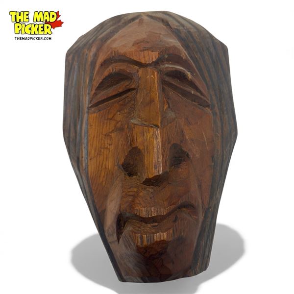Carved First Nations Head Plaque By James Natrall