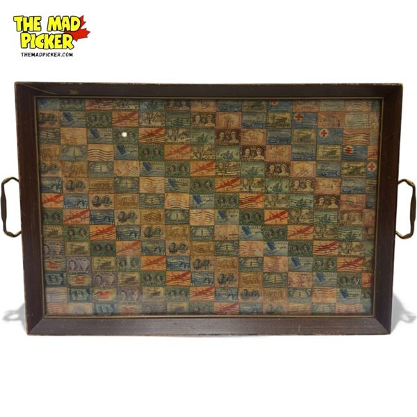 Vintage Stamp Serving Tray