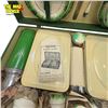 Image 5 : Vintage Brexton Green Picnic Set, In Original Case