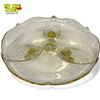 Vintage Yellow Glass Footed Tray