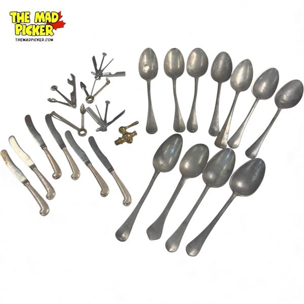 Assorted Vintage Flatware, Some Pewter, Some Sterling Silver