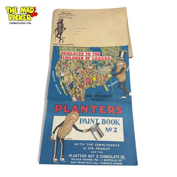 Vintage Planters Mr. Peanut Children'S Books #1 & #2 With Original Mailing Envelope