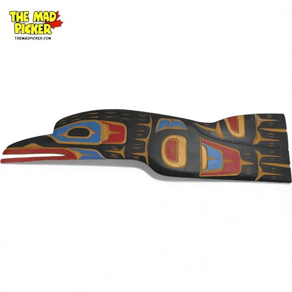 Hand Carved Hand Painted First Nations Plaque By Eddie Paull