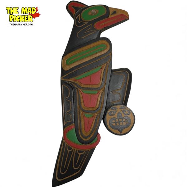 Hand Carved Hand Painted First Nations Wall Plaque By A. Richard Williams