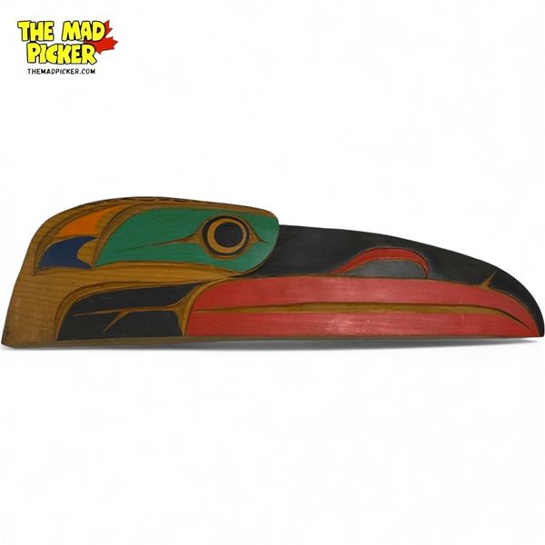 Hand Carved Hand Painted First Nations Plaque By Stan Joseph