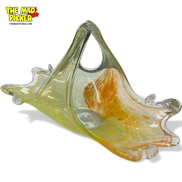 Vintage Hand Blown Art Glass Bowl