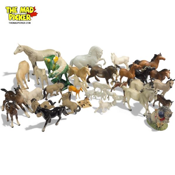 Large Assortment Of Vintage Porcelain Horses