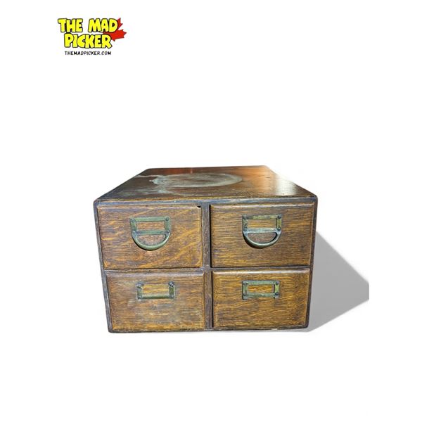 Vintage Oak 4 Drawer Filer