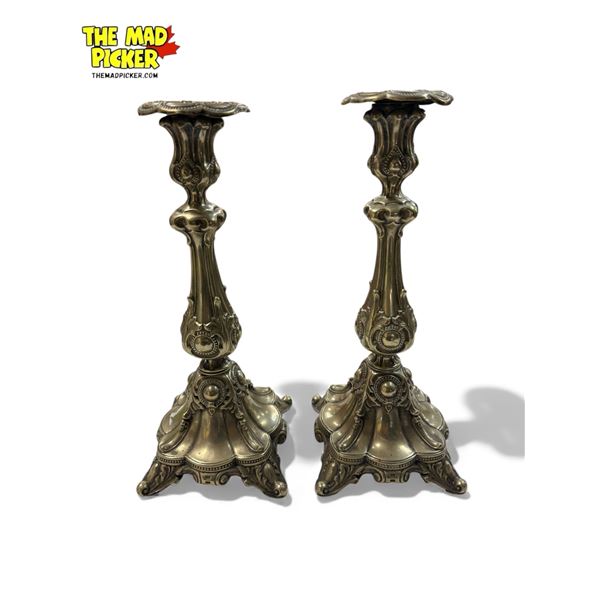Pair Of Silver Plate Candlesticks