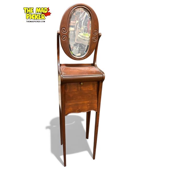 Vintage Floor Model Gentleman'S Shaving Stand With Swivel Mirror