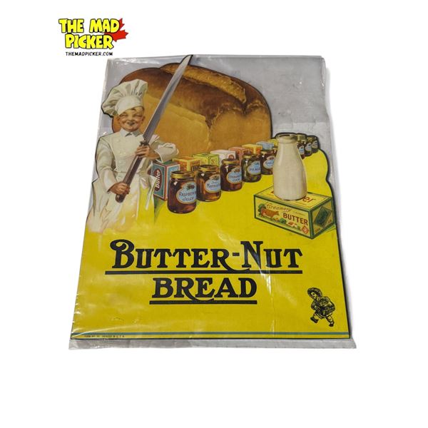 Vintage Cardboard Butternut Bread Store Advertisement