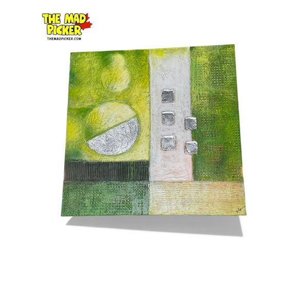 Large Abstract Oil Painting On Canvas, Signed By Artist