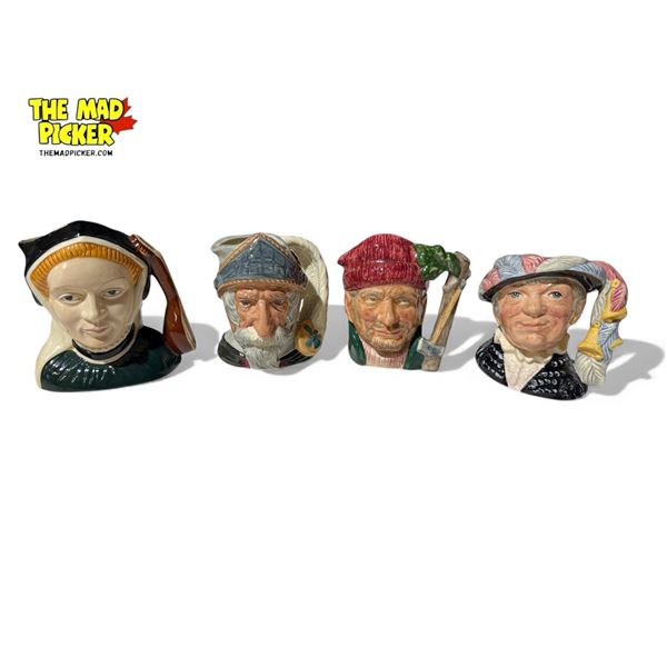 4 Vintage Toby Mugs