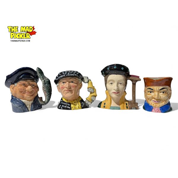 4 Vintage Toby Mugs