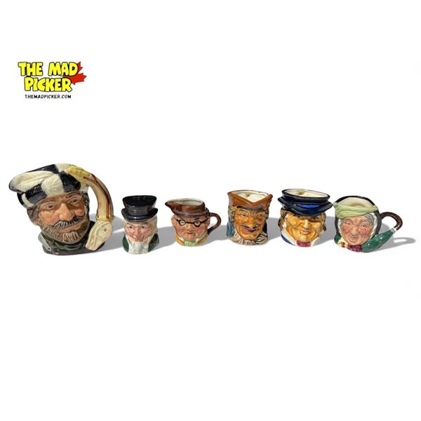 6 Vintage Toby Mugs