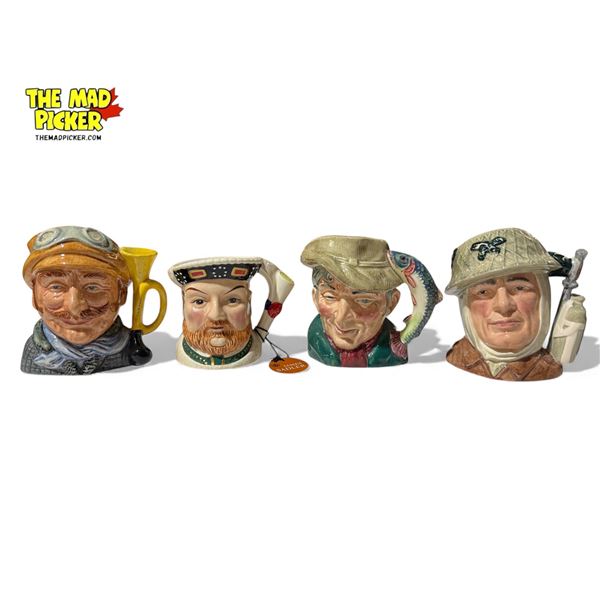 4 Vintage Toby Mugs