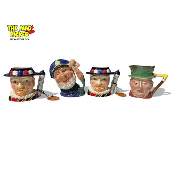 4 Vintage Toby Mugs