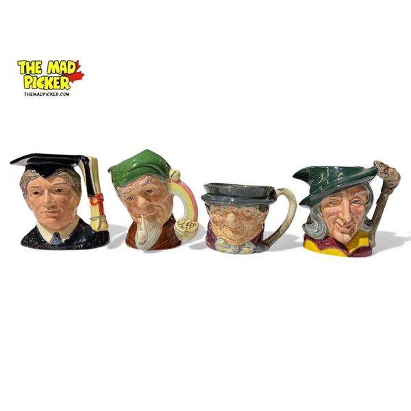 4 Vintage Toby Mugs