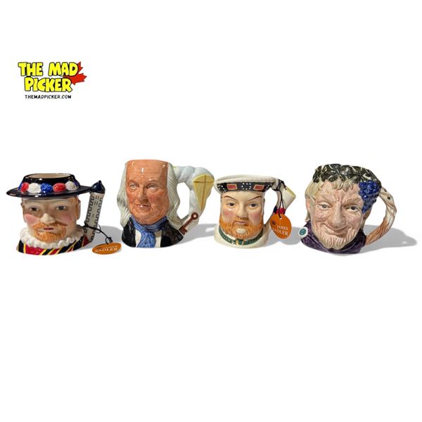 4 Vintage Toby Mugs