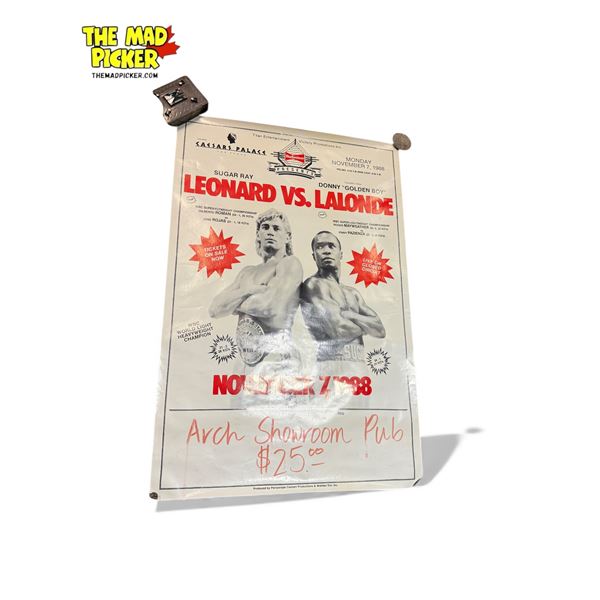 Vintage "Sugar Ray Leonard Vs Donny Golden Boy Lalonde" Boxing Poster