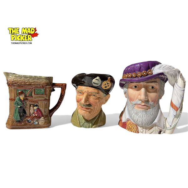 3 Vintage Toby Mugs