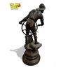 Image 5 : Vintage Cast Metal Sculpture Of Captain, On Wood Base