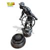 Image 7 : Vintage Cast Metal Sculpture Of Captain, On Wood Base