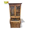 Image 2 : Vintage Oak Roll Top Writing Desk With Glass Display Cabinet