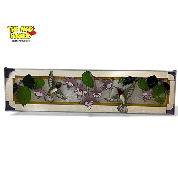 Vintage Stained Glass Window Of Hummingbirds