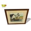 Vintage Framed Print Of Harbour, Signed By Artist