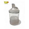Vintage Frosted Glass With Embossed Lions Lidded Candy Jar