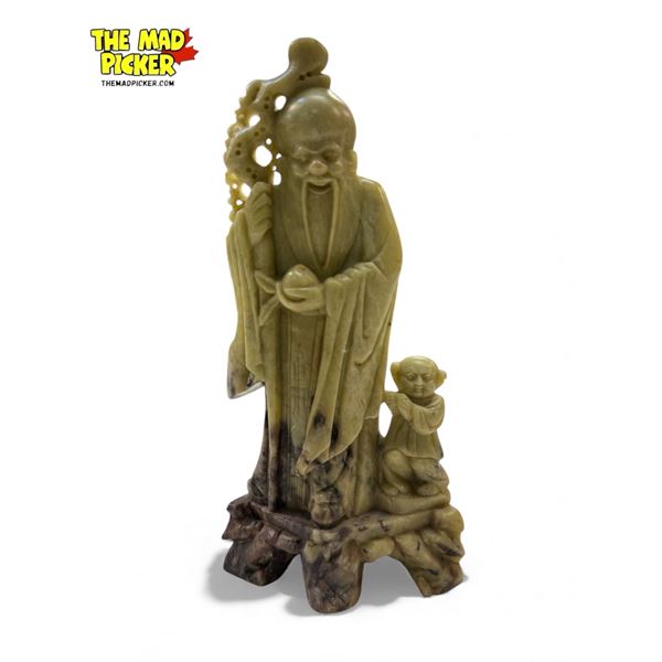 Carved Soapstone Asian Wiseman