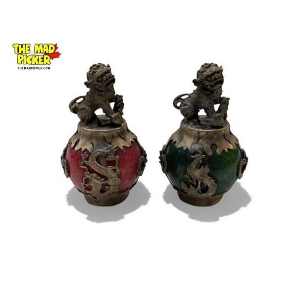 Pair Of Chinese Foo Dog Paperweights
