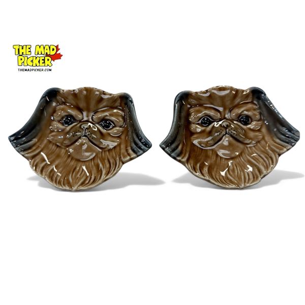 2 Vintage Wade Porcelain Dog Face Dishes