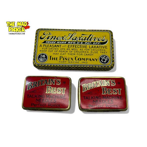 2 Vintage Britain'S Best Nettletons & Pinex Laxatives Tin