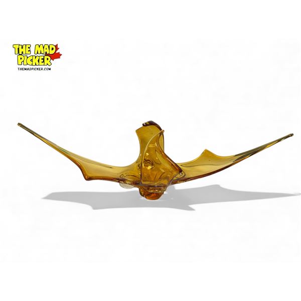 Vintage Large Amber Glass Chalet Bowl