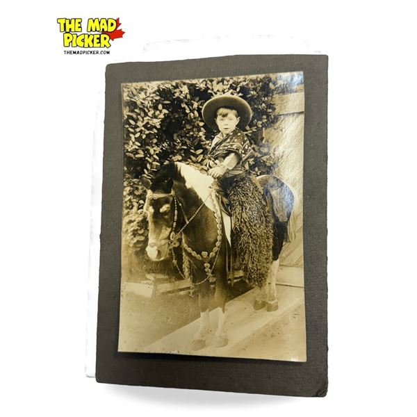 Vintage Photograph Of Child On Pony