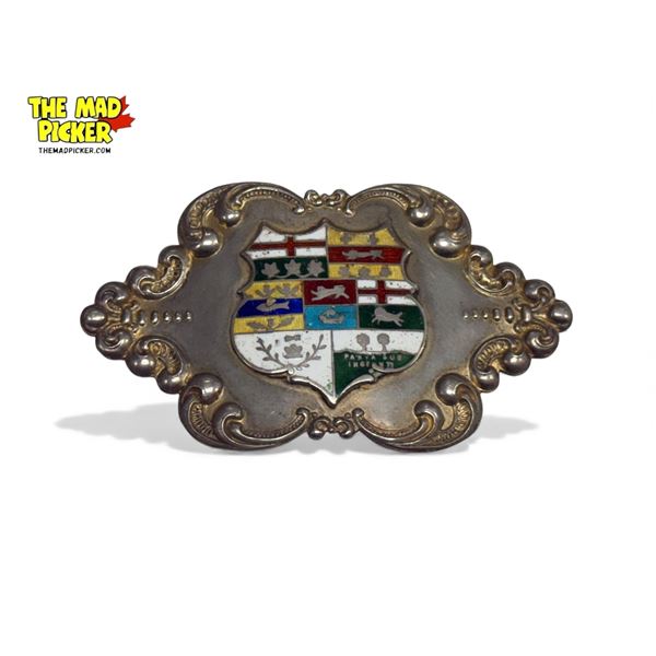 Vintage Sterling Silver Brooch With Enameled British Iconography