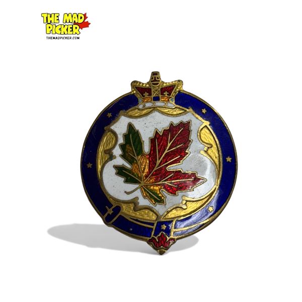 Vintage Brass & Enamel Canadian Brooch