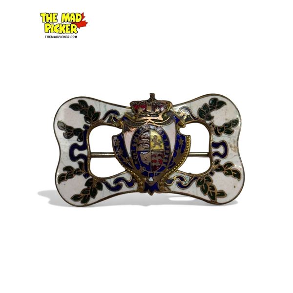 Vintage Brass & Enamel Brooch