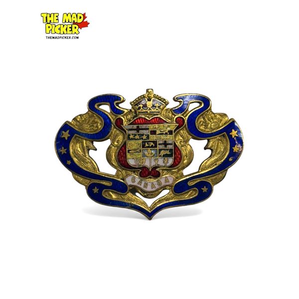 Vintage Brass & Enamel Brooch With British Iconography