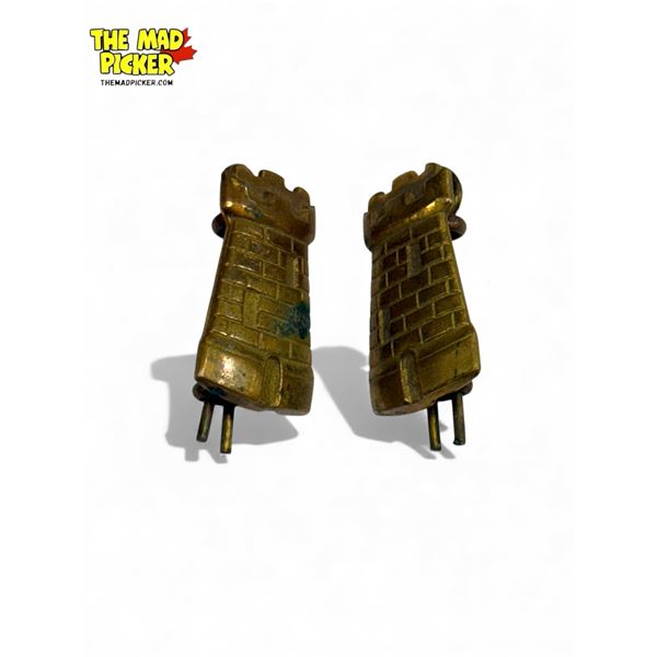Pair Of Castle Tower Brooches