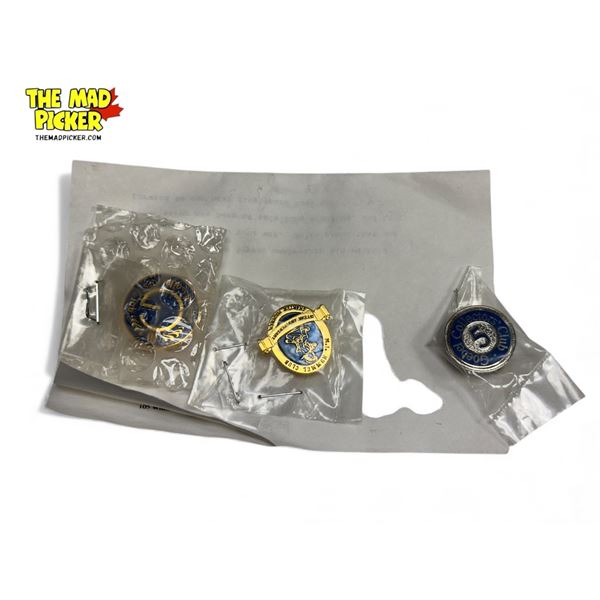 3 Goebel Hummel Collectors Club Pins With 5 Year Membership Paper