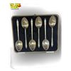 Image 2 : Vintage Sheffield Era Silver Figural Spoon Set, In Original Case