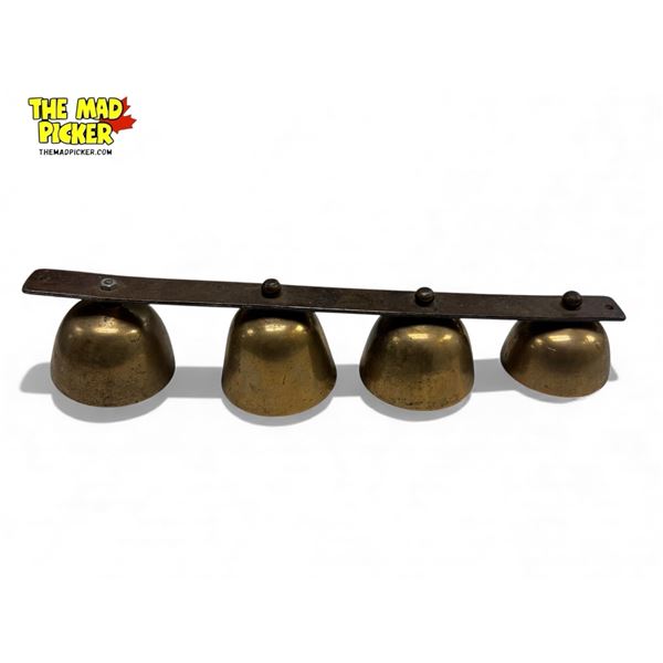 Vintage Set Of Brass Gate Bells